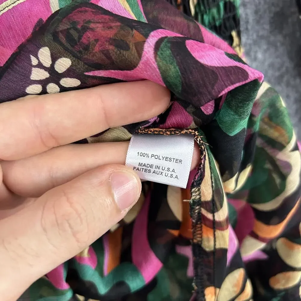 Misa Los Angeles Dress XS Gianna Floral Mini Groove Retro Multicolor Artsy Boho - Picture 16 of 16